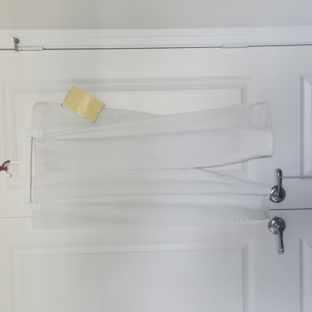 Bob Mackie Elastic Band Capri Pants White XL